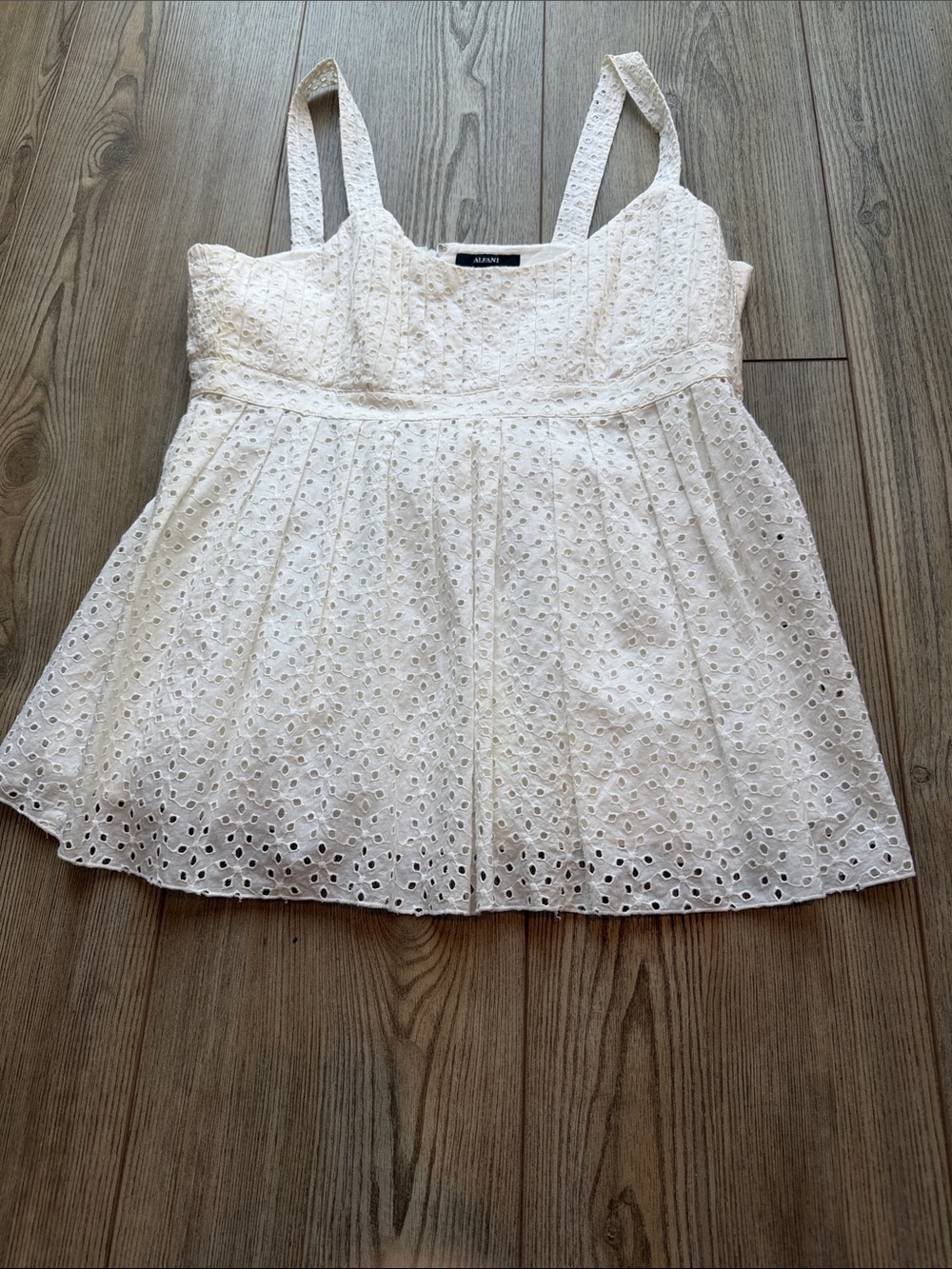 Express Cream Eyelet Peplum Camisole